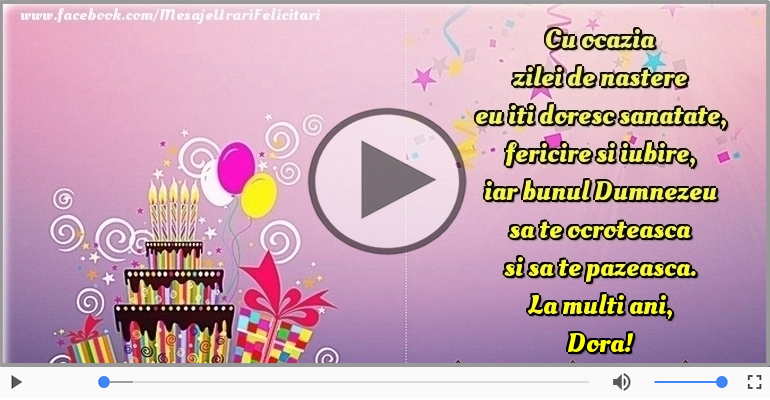 Felicitari muzicale de la multi ani - La multi ani, Dora!