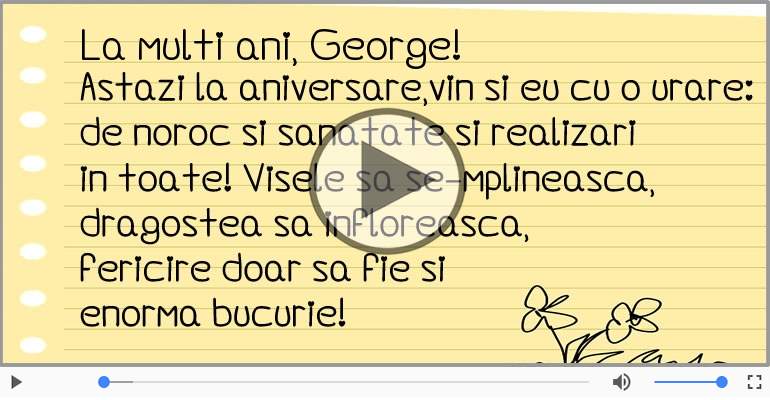 Felicitari muzicale de la multi ani - George, La Multi Ani!