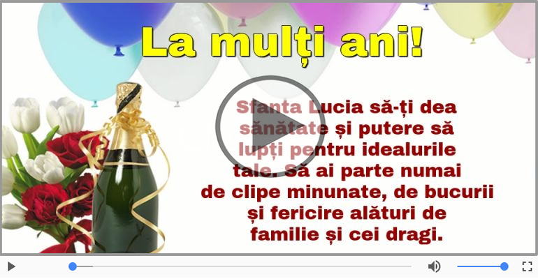 Felicitari muzicale de Sfanta Lucia - Felicitare muzicala si animata de Sfanta Lucia