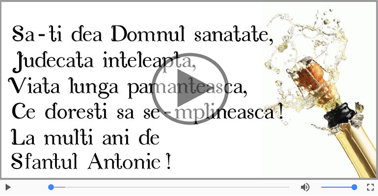 Felicitari muzicale de Sfantul Antonie cel Mare - La multi ani de Sfantul Antonie cel Mare!