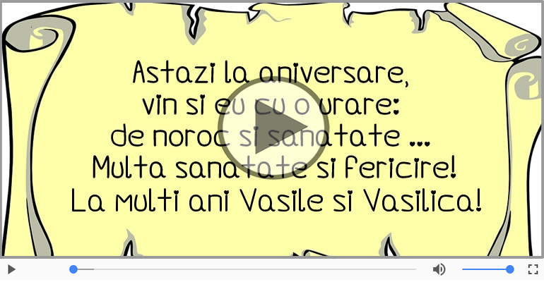 Felicitari muzicale de Sfântul Vasile - La multi ani cu sanatate de Sfantul Vasile!