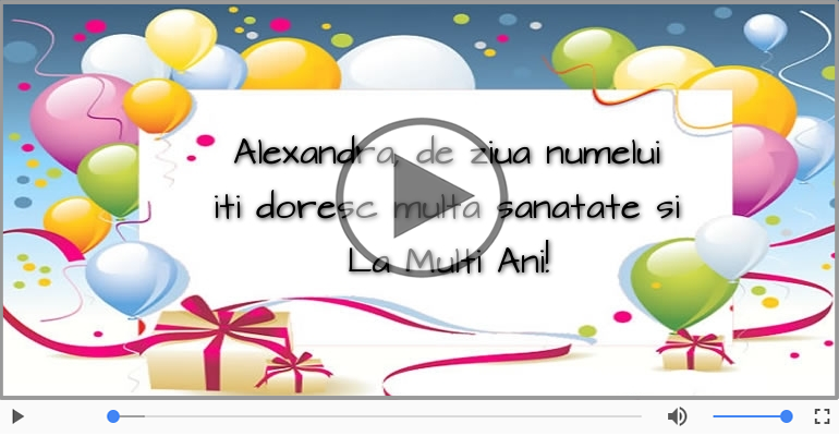 Felicitari muzicale de Ziua Numelui - Felicitare muzicala de ziua numelui pentru Alexandra!